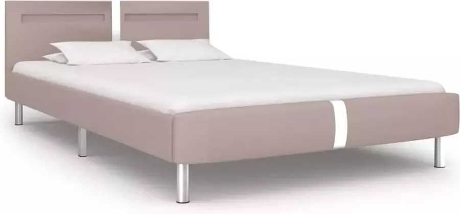 Maison Exclusive Bedframe met LED kunstleer cappuccino 140x200 cm