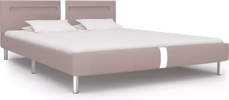 Maison Exclusive Bedframe met LED kunstleer cappuccino 160x200 cm