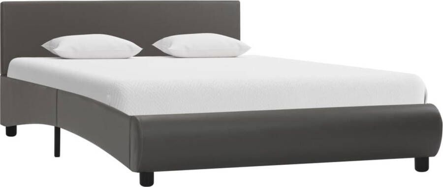 Maison Exclusive Bedframe met LED kunstleer grijs 120x200 cm