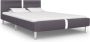 Maison Exclusive Bedframe met LED kunstleer grijs 120x200 cm - Thumbnail 1
