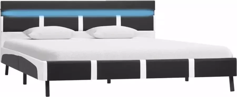 Maison Exclusive Bedframe met LED kunstleer grijs 120x200 cm