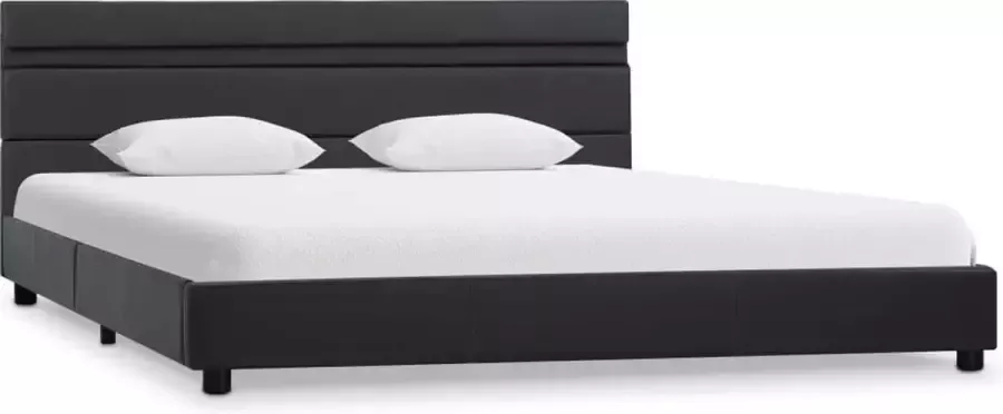 Maison Exclusive Bedframe met LED kunstleer grijs 120x200 cm