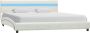 Maison Exclusive Bedframe met LED kunstleer wit 180x200 cm - Thumbnail 4