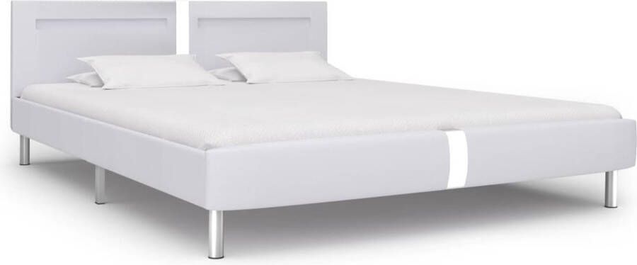 Maison Exclusive Bedframe met LED kunstleer wit 180x200 cm
