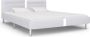 Maison Exclusive Bedframe met LED kunstleer wit 180x200 cm - Thumbnail 3