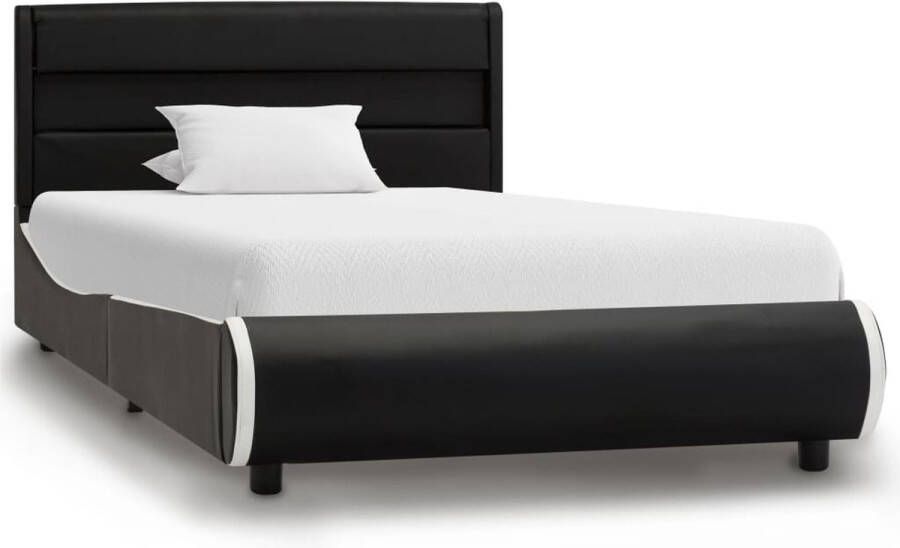 Maison Exclusive Bedframe met LED kunstleer zwart 100x200 cm