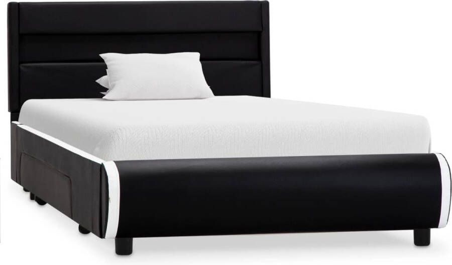 Maison Exclusive Bedframe met LED kunstleer zwart 100x200 cm