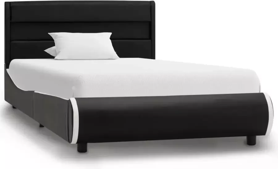 Maison Exclusive Bedframe met LED kunstleer zwart 100x200 cm