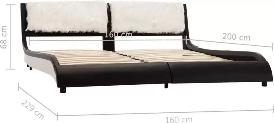 Maison Exclusive Bedframe met LED kunstleer zwart en wit 150x200 cm