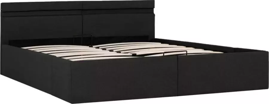 Maison Exclusive Bedframe met opbergruimte en LED stof donkergrijs 160x200 cm