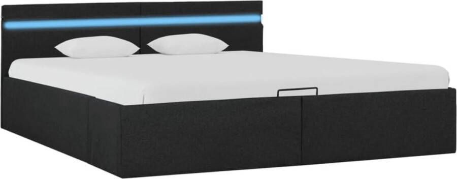 Maison Exclusive Bedframe met opbergruimte en LED stof donkergrijs 180x200 cm