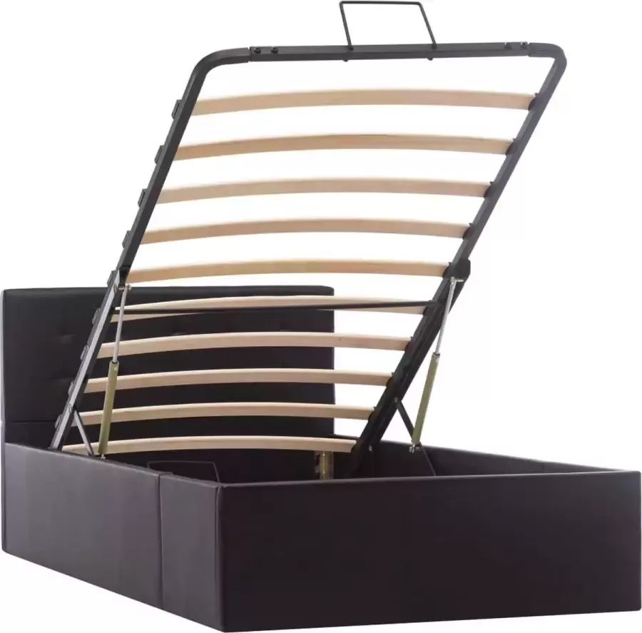 Maison Exclusive Bedframe met opbergruimte hydraulisch kunstleer zwart 90x200 cm
