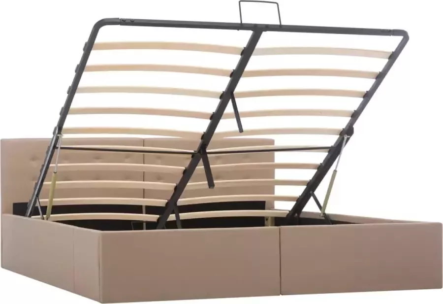 Maison Exclusive Bedframe met opslag hydraulisch kunstleer cappuccino 160x200 cm