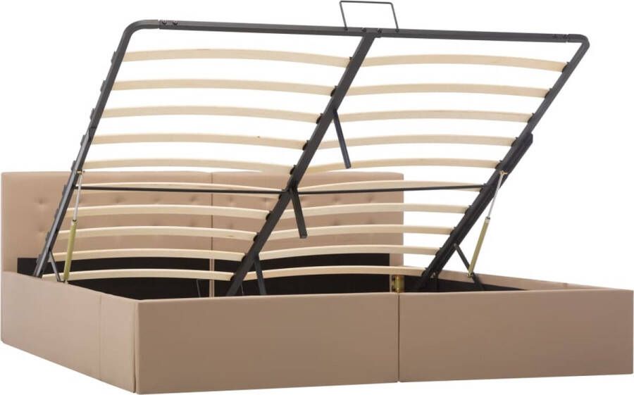 Maison Exclusive Bedframe met opslag hydraulisch kunstleer cappuccino 180x200 cm
