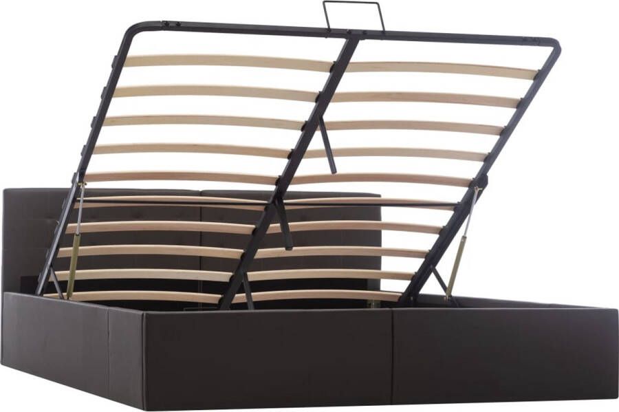 Maison Exclusive Bedframe met opslag hydraulisch kunstleer grijs 160x200 cm
