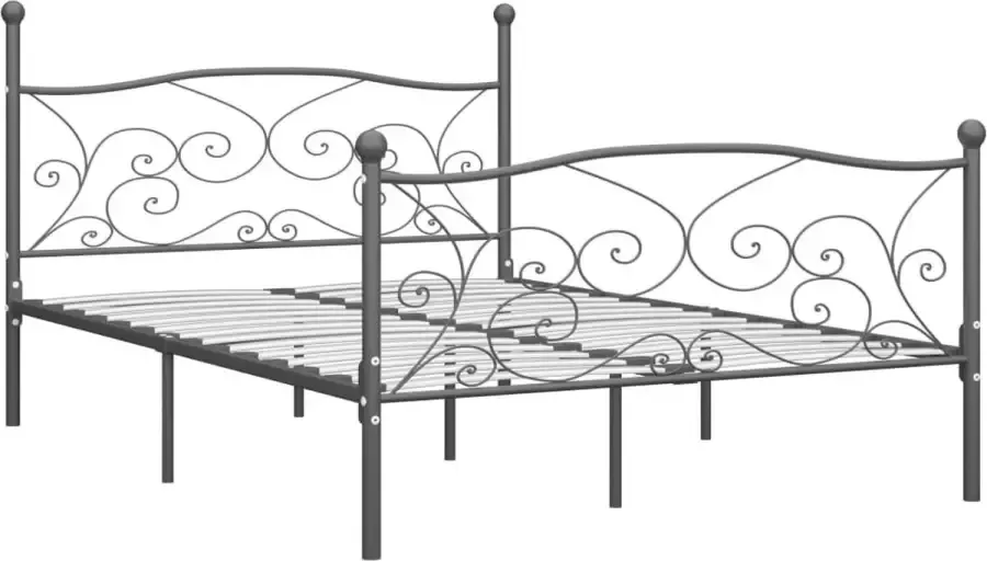 Maison Exclusive Bedframe metaal grijs 200x200 cm