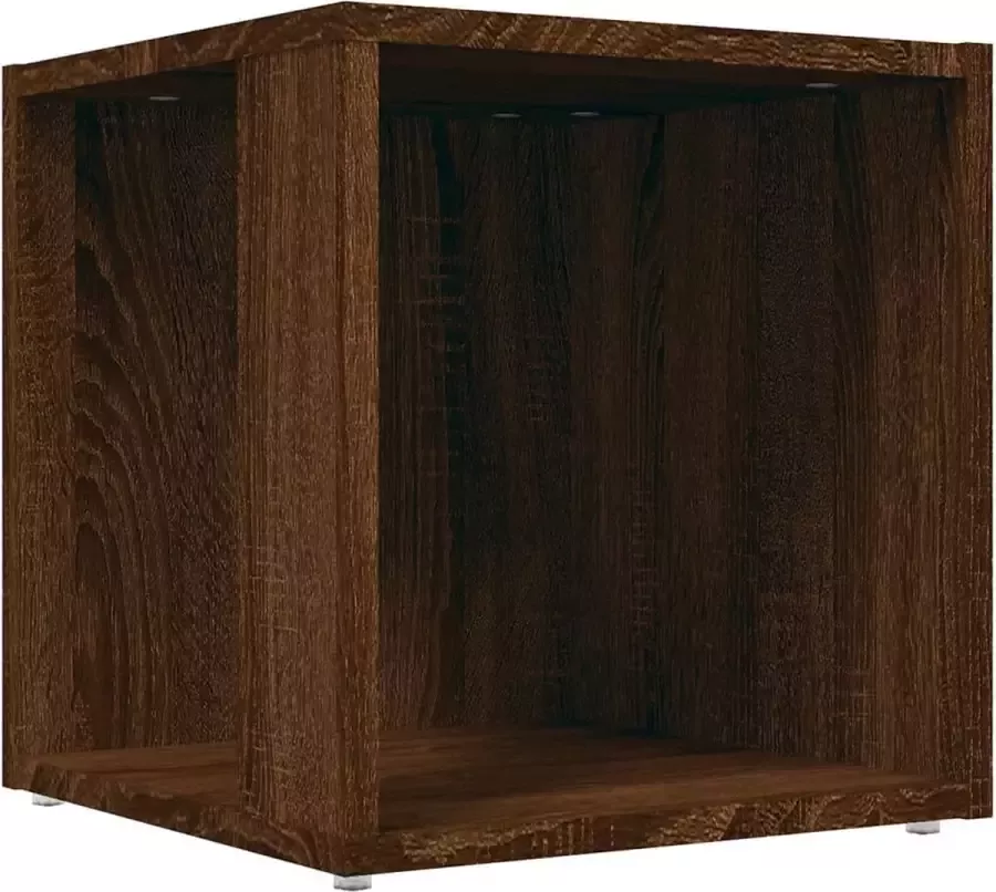 Maison Exclusive Bijzettafel 33x33x34 5 cm bewerkt hout bruineikenkleurig