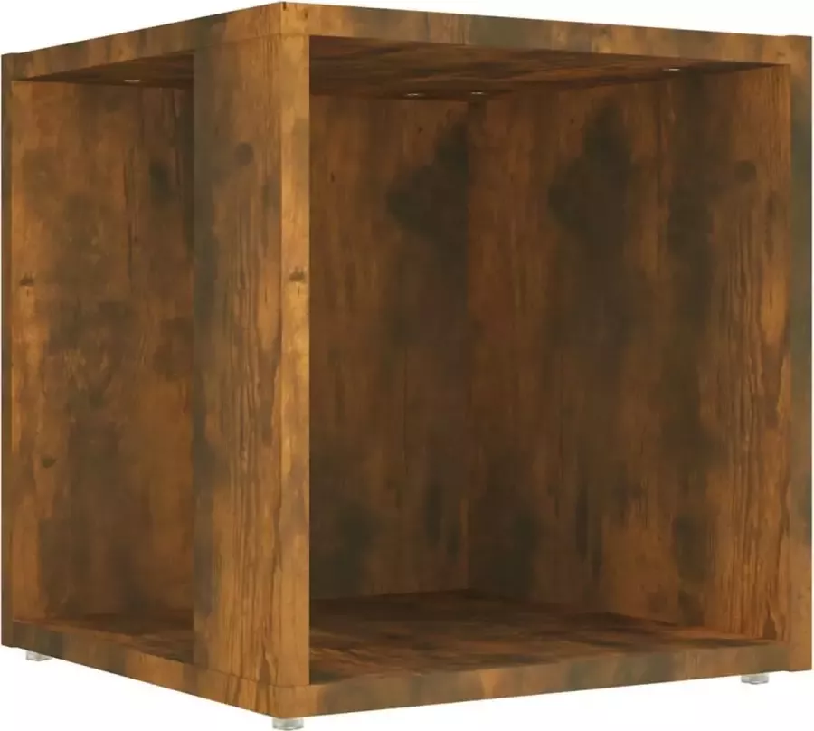 Maison Exclusive Bijzettafel 33x33x34 5 cm bewerkt hout gerookt eikenkleurig