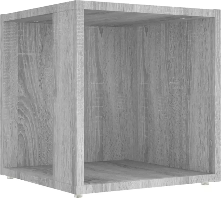 Maison Exclusive Bijzettafel 33x33x34 5 cm bewerkt hout grijs sonoma eikenkleur