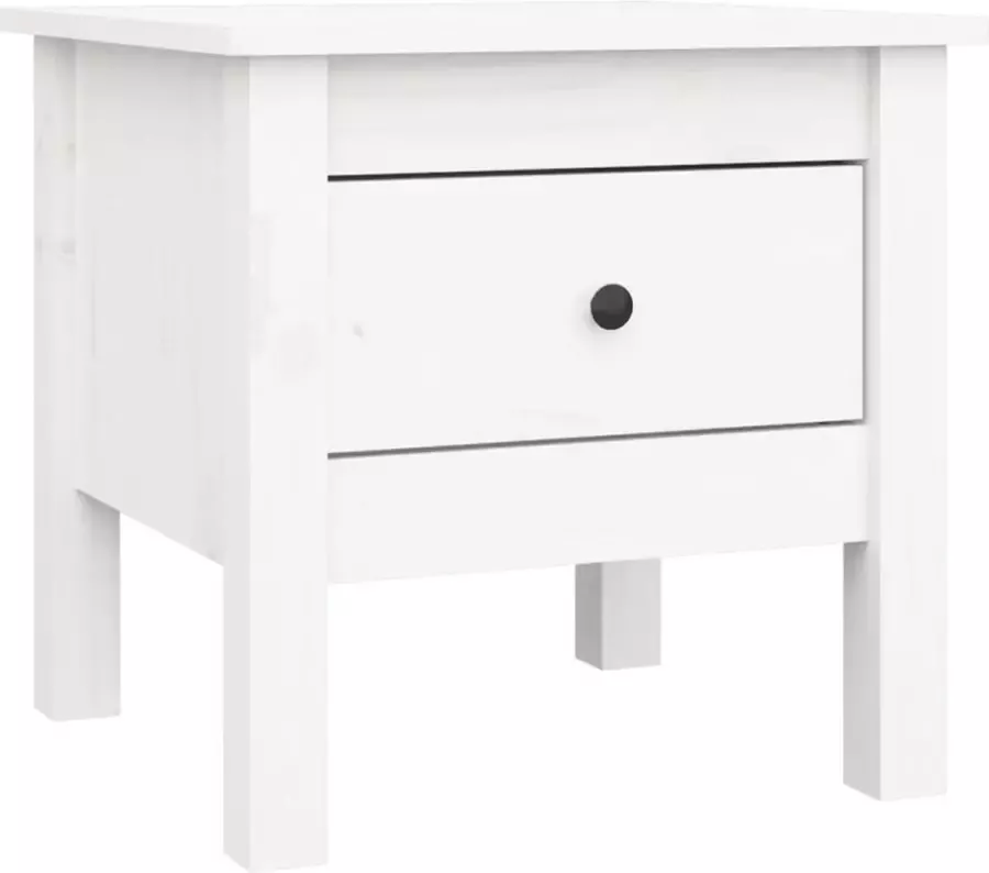 Maison Exclusive Bijzettafel 40x40x39 cm massief grenenhout wit
