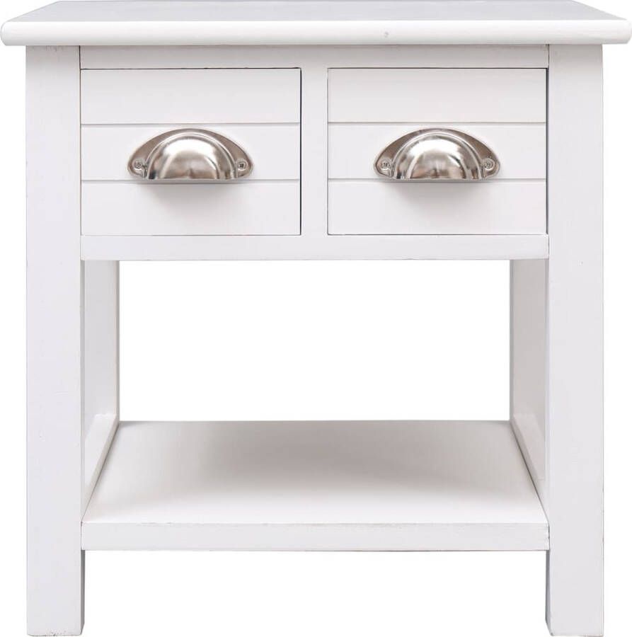 Maison Exclusive Bijzettafel 40x40x40 cm paulowniahout wit