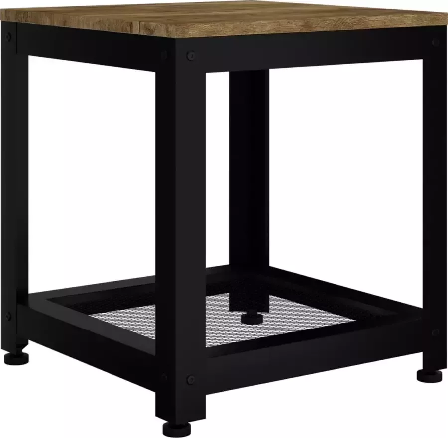 Maison Exclusive Bijzettafel 40x40x45 cm MDF en ijzer donkerbruin en zwart