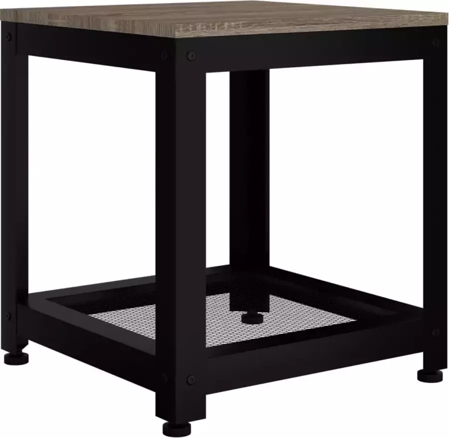 Maison Exclusive Bijzettafel 40x40x45 cm MDF en ijzer grijs en zwart