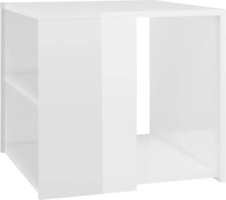 Maison Exclusive Bijzettafel 50x50x45 cm spaanplaat hoogglans wit