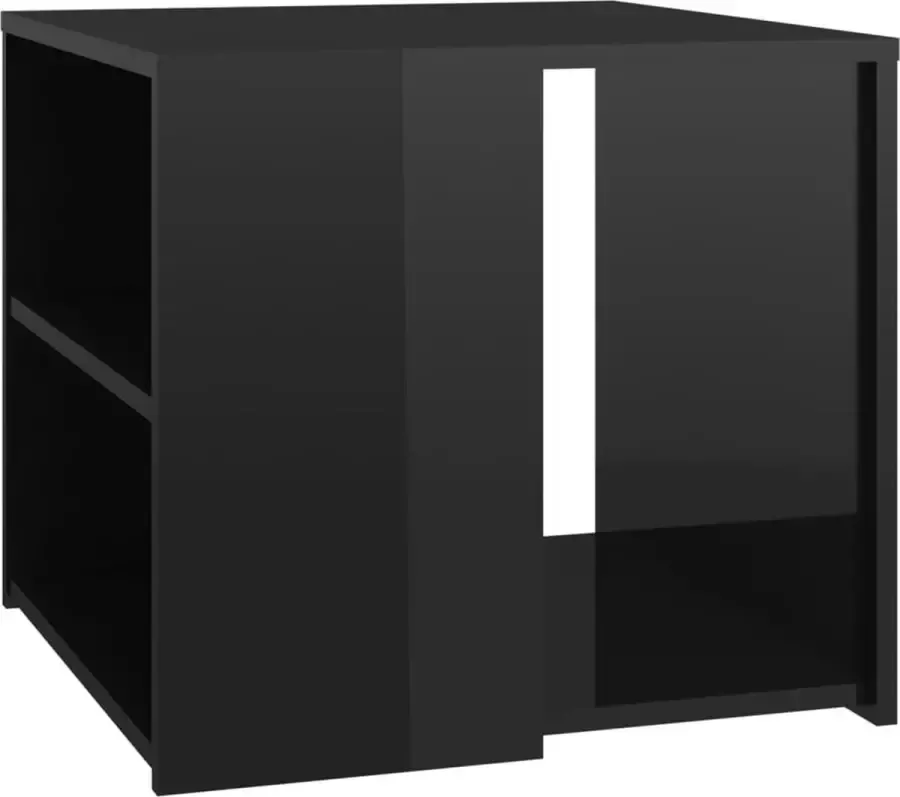 Maison Exclusive Bijzettafel 50x50x45 cm spaanplaat hoogglans zwart