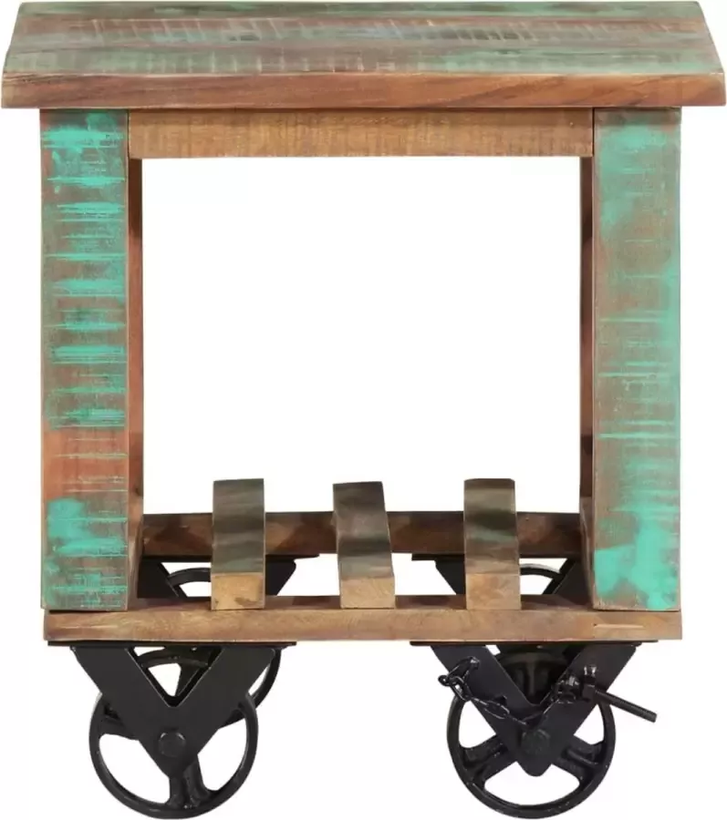 Maison Exclusive Bijzettafel met wielen 40x40x42 cm massief gerecycled hout