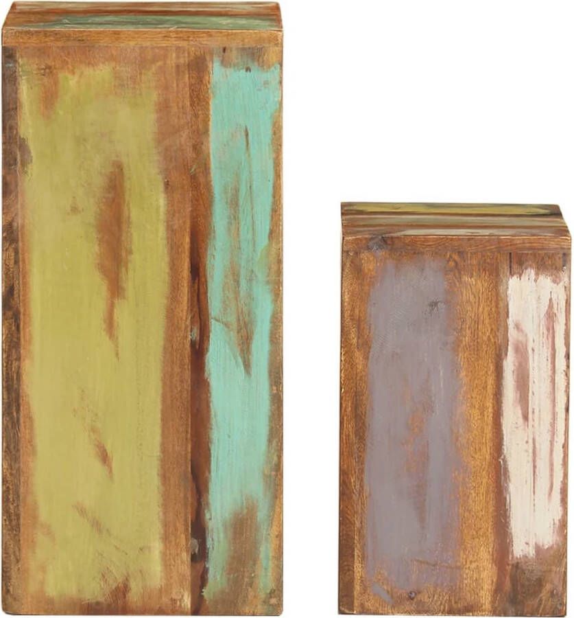 Maison Exclusive Bijzettafels 2 st massief gerecycled hout