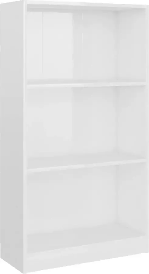 Maison Exclusive Boekenkast 3 schappen 60x24x109 cm bewerkt hout hoogglans wit