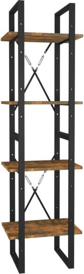 Maison Exclusive Boekenkast 4-laags 40x30x140 cm bewerkt hout gerookt eikenkleur