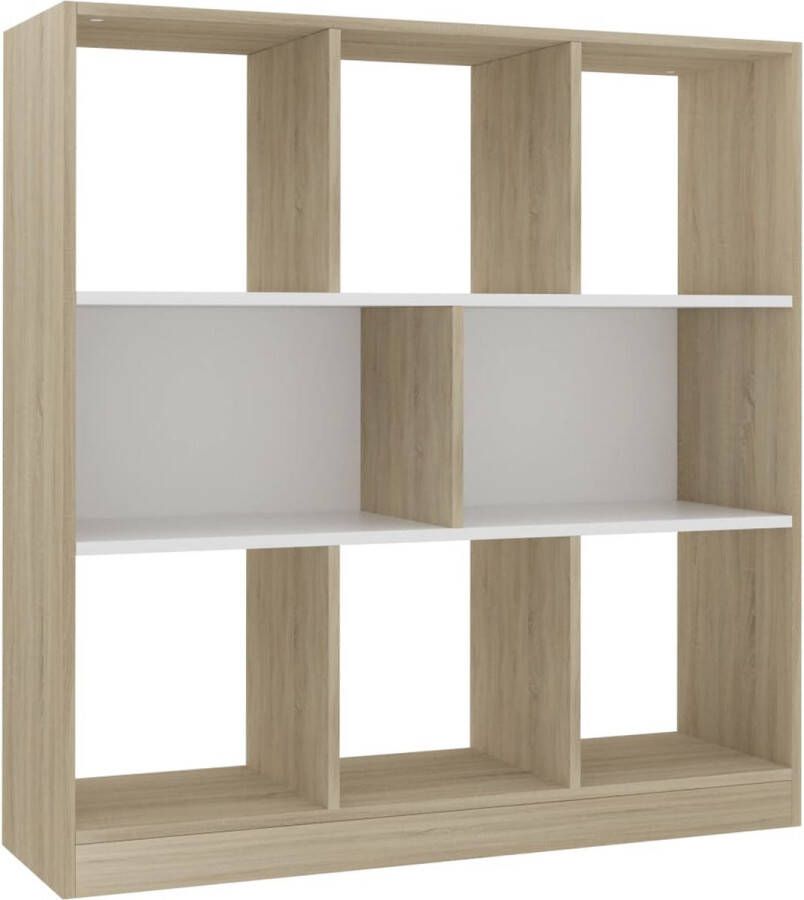 Maison Exclusive Boekenkast 97 5x29 5x100 cm bewerkt hout wit en eikenkleurig