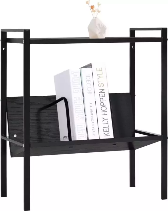 Maison Exclusive Boekenkast met 2 schappen 52x28x59 cm spaanplaat zwart