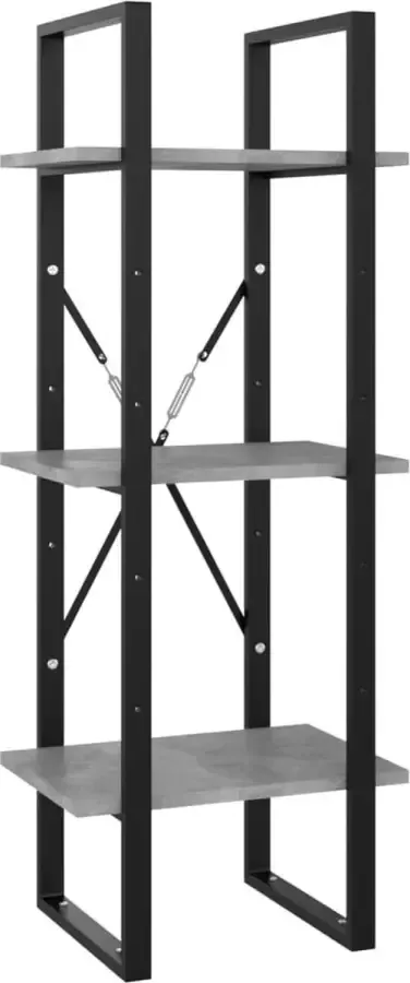 Maison Exclusive Boekenkast met 3 schappen 40x30x105 cm spaanplaat betongrijs