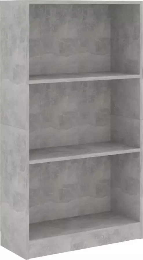 Maison Exclusive Boekenkast met 3 schappen 60x24x109 cm bewerkt hout betongrijs