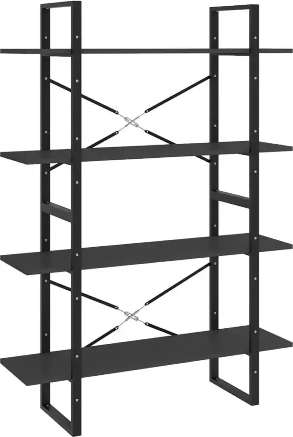 Maison Exclusive Boekenkast met 4 schappen 100x30x140 cm spaanplaat grijs