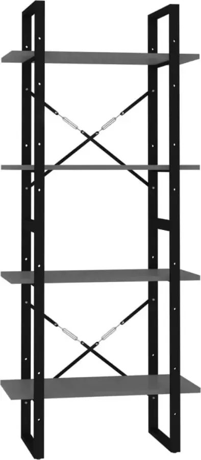 Maison Exclusive Boekenkast met 4 schappen 60x30x140 cm spaanplaat grijs