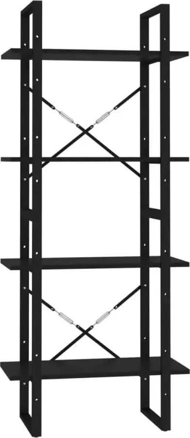 Maison Exclusive Boekenkast met 4 schappen 60x30x140 cm spaanplaat zwart