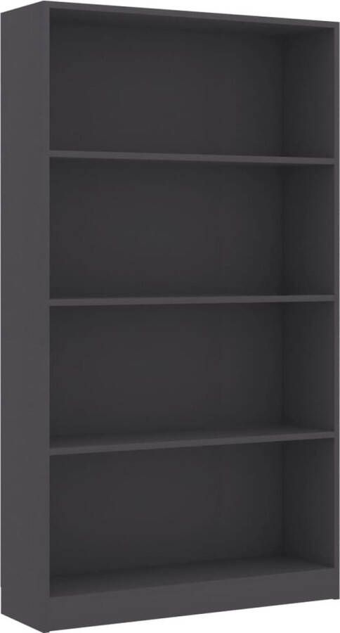 Maison Exclusive Boekenkast met 4 schappen 80x24x142 cm bewerkt hout grijs