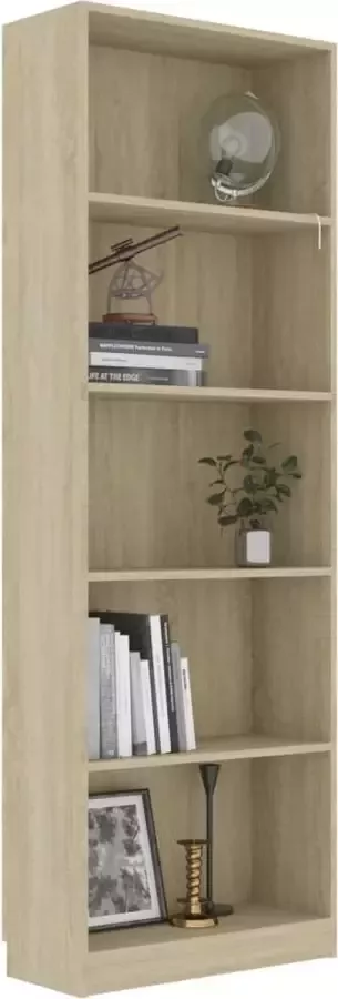 Maison Exclusive Boekenkast met 5 schappen 60x24x175 cm bewerkt hout sonoma eik