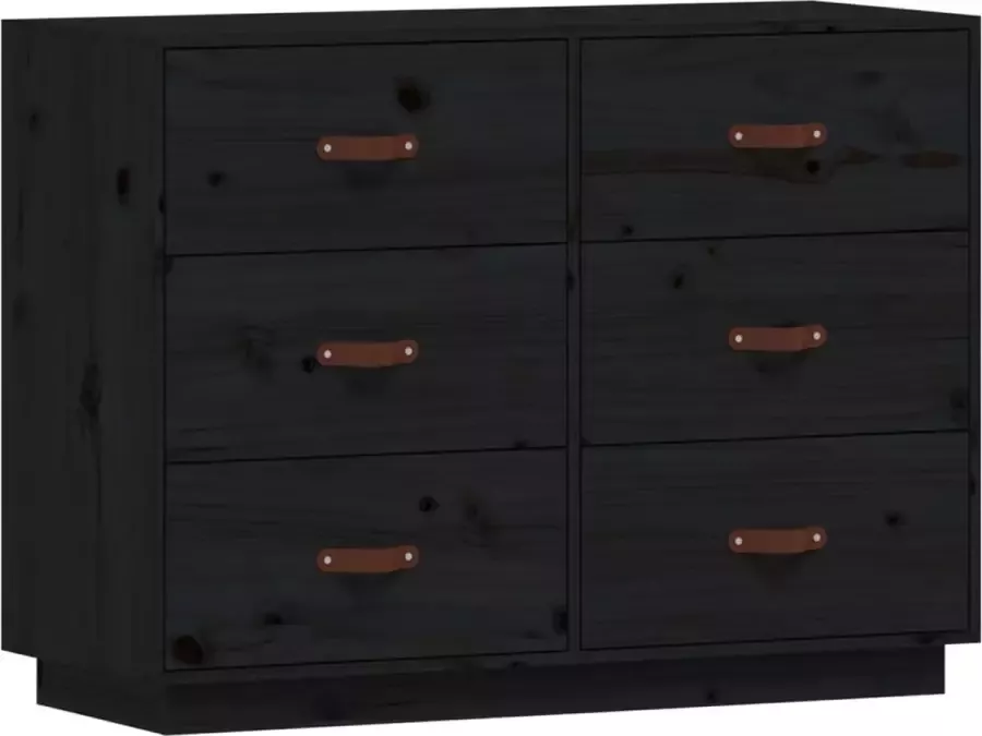 Maison Exclusive Dressoir 100x40x75 cm massief grenenhout zwart