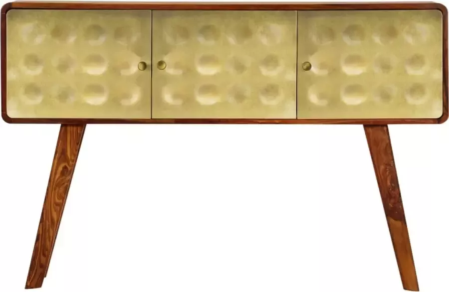 Maison Exclusive Dressoir 120x30x80 cm massief sheeshamhout met gouden print