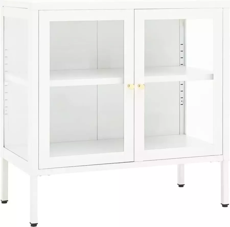 Maison Exclusive Dressoir 70x35x70 cm staal en glas wit