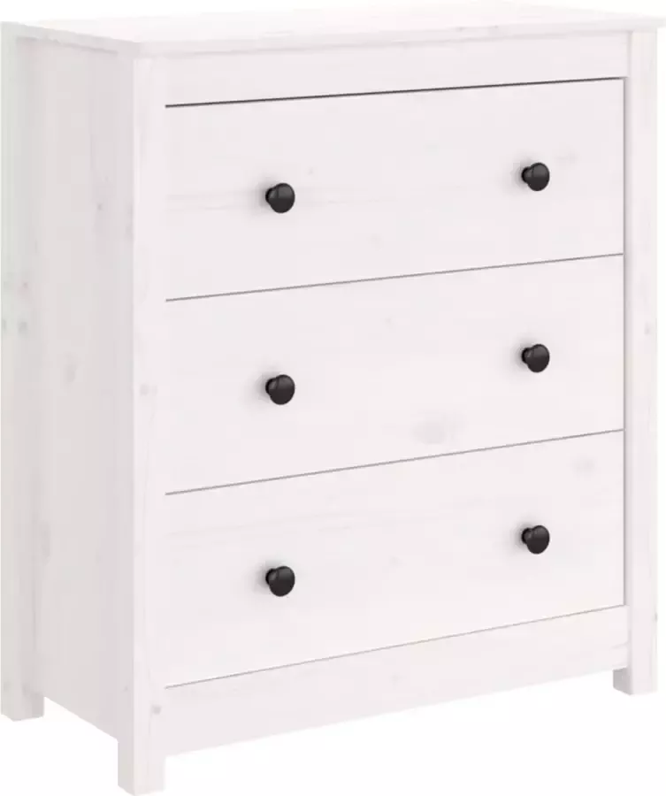 Maison Exclusive Dressoir 70x35x80 cm massief grenenhout wit