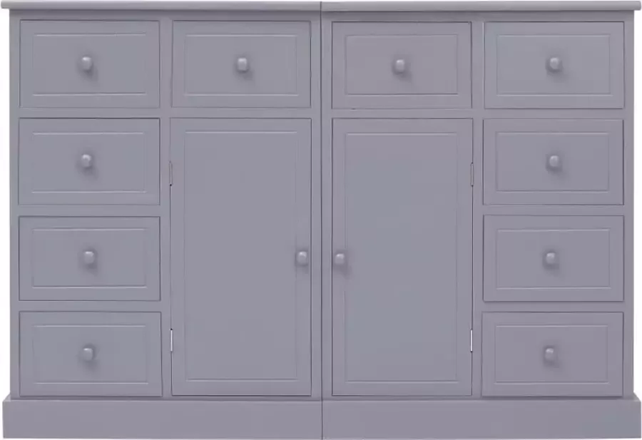 Maison Exclusive Dressoir met 10 lades 113x30x79 cm hout grijs