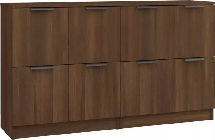 Maison Exclusive Dressoirs 2 st 60x30x70 cm bewerkt hout bruineikenkleurig