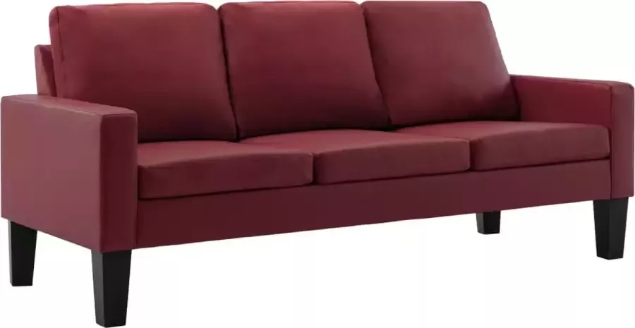 Maison Exclusive Driezitsbank kunstleer wijnrood