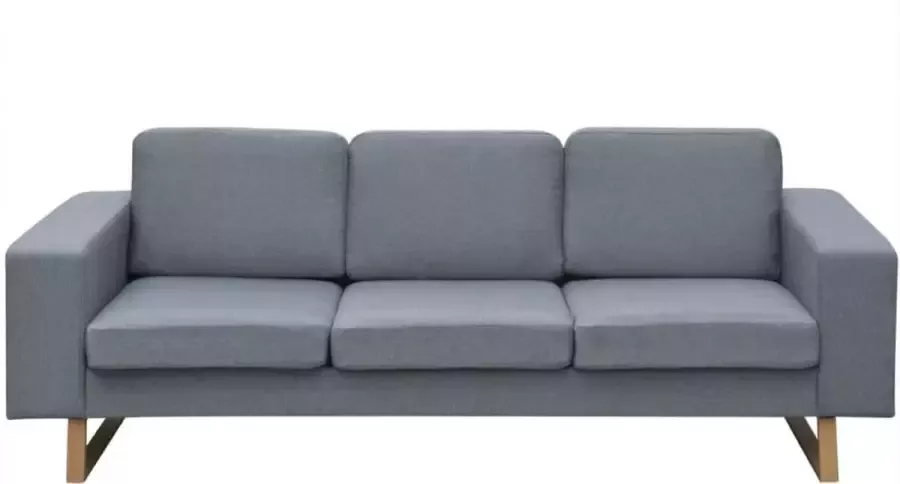 Maison Exclusive Driezitsbank lichtgrijs textiel - Foto 2